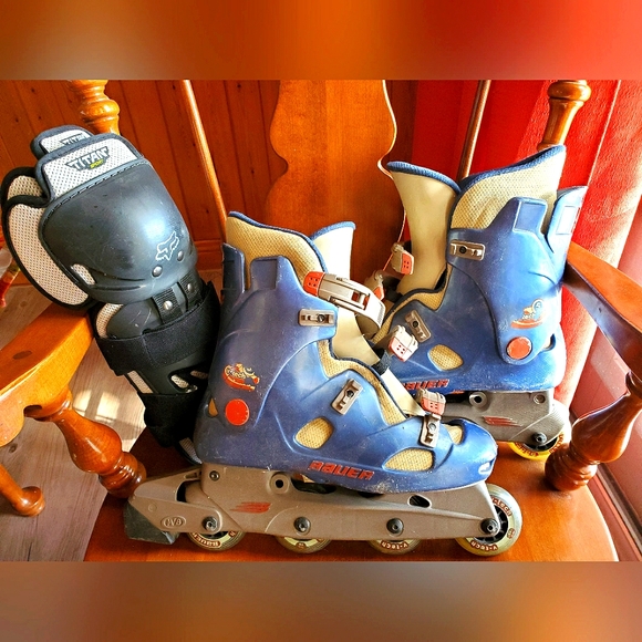 Bauer Roller Blades with Fox Knee/Shin Guards Bundleππ - Picture 1 of 8